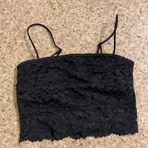 Black Lacy Urban Outfitters Crop top